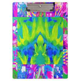 Abstraktes Patchwork Sonnenblumengarten Collage Klemmbrett