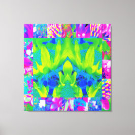 Abstraktes Patchwork Sonnenblumengarten Collage Leinwanddruck