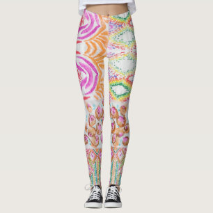 Abstraktes Patchwork, Wasserfarbene Tie-Dye-Muster Leggings