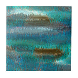 Abstraktes Patina Kupfer und grün von Renee Fliese