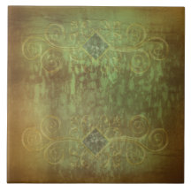 Abstraktes Patina Kupfer und grün von Renee
