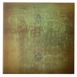 Abstraktes Patina Kupfer und grün von Renee Fliese