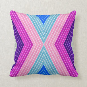 ABSTRAKTES PATTERPILLOW, Lila blaues Retro Kissen