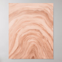 Abstraktes Peach Agate II Watercolor Art Poster