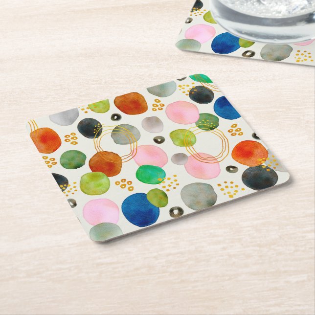 Abstraktes Pebble Gold Glitzer Art Rechteckiger Pappuntersetzer (angewinkelt)