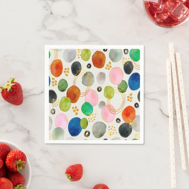 Abstraktes Pebble Gold Glitzer Art Serviette (Beispiel)