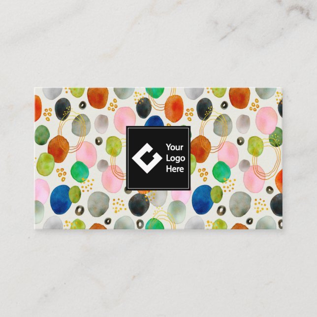 Abstraktes Pebble Gold Glitzer Art Visitenkarte (Vorderseite)