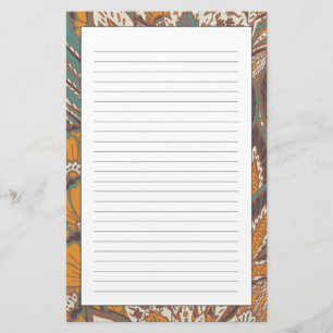 Abstraktes Pfau-Feder-Muster Briefpapier