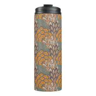 Abstraktes Pfau-Feder-Muster Thermosbecher