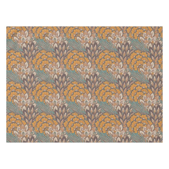 Abstraktes Pfau-Feder-Muster Tischdecke (Vorderseite (Horizontal))