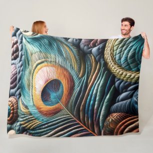 Abstraktes Pfauenfutter Fleece Blanket