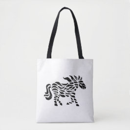 Abstraktes Pferd-Holzblock Drucktasche Tasche