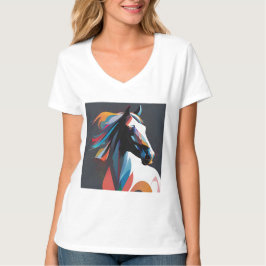 Abstraktes Pferd Mustang Pony Bronco Colt T-Shirt