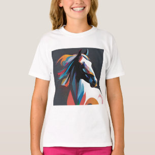 Abstraktes Pferd Mustang Pony Bronco Colt T-Shirt
