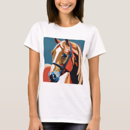 Abstraktes Pferd Mustang Pony Bronco Colt T-Shirt