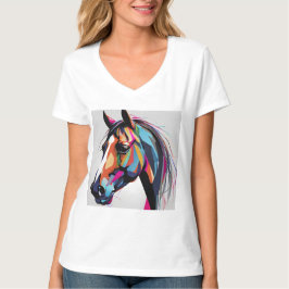 Abstraktes Pferd Mustang Pony Bronco Colt T-Shirt