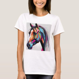 Abstraktes Pferd Mustang Pony Bronco Colt T-Shirt