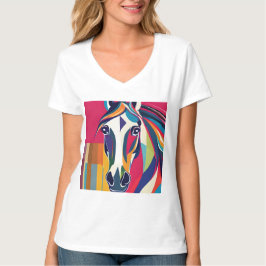 Abstraktes Pferd Mustang Pony Bronco Colt T-Shirt