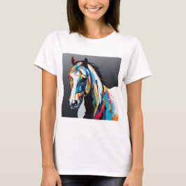 Abstraktes Pferd Mustang Pony Bronco Colt T-Shirt