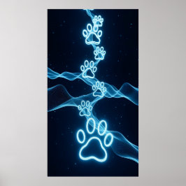 Abstraktes Pfotenmuster Poster