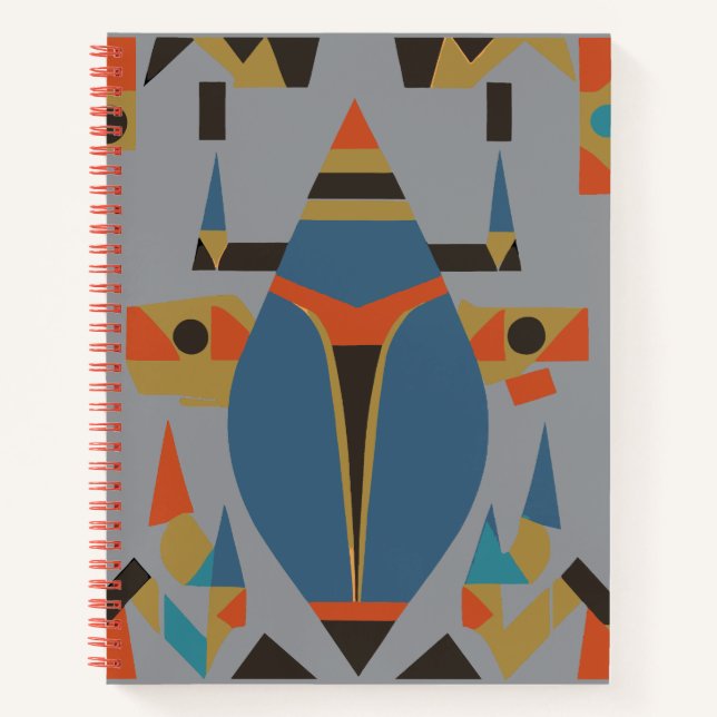 Abstraktes pharaonisches Kunstheft Notizbuch (Vorderseite)