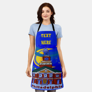 Abstraktes Philadelphia-Design Text hinzufügen, Sc Schürze