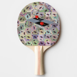 Abstraktes Ping Pong Table Design, Tischtennis Schläger