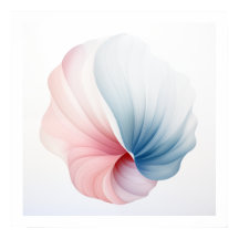 Abstraktes Pink, Blau und Weiß-Muschel-Poster