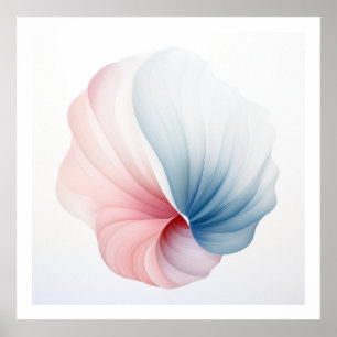 Abstraktes Pink, Blau und Weiß-Muschel-Poster Poster