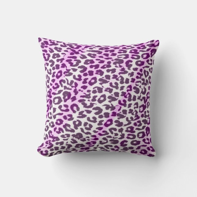 Abstraktes Pink-Muster Leoparden Kissen (Vorderseite)