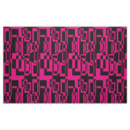 Abstraktes Pink/Schwarz Muster Formen Stoff