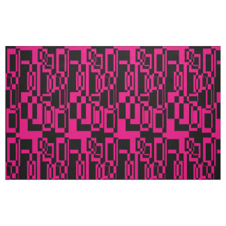 Abstraktes Pink/Schwarz Muster Formen Stoff
