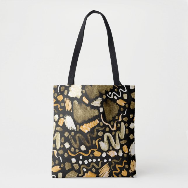 Abstraktes Pinselmuster Tasche (Vorderseite)