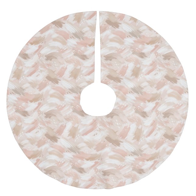 Abstraktes Pinselstrichmuster Polyester Weihnachtsbaumdecke (Vorderseite)