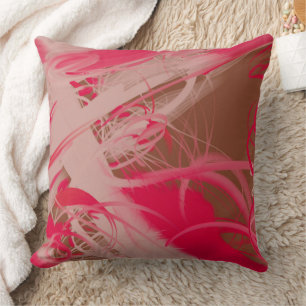 Abstraktes plattiertes Paint Pink Brown Kissen