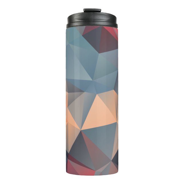 Abstraktes polygonales Mosaikmuster Thermosbecher (Vorderseite)