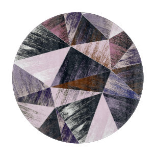 Abstraktes Polygonmuster, bunte Dreiecke. Schneidebrett