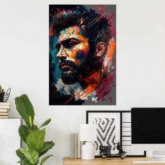 Abstraktes Portrait eines Mannes 3 Poster