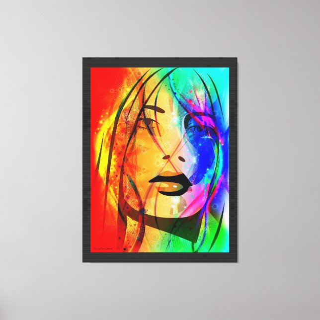 Abstraktes Portrait-Lost-Girl Leinwanddruck (Vorderseite)
