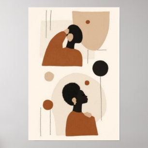 Abstraktes Portrait-Wandkunst-Set Minimalistisch Poster