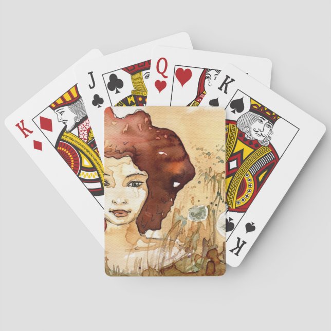 Abstraktes Porträt 3 Spielkarten (Rückseite)