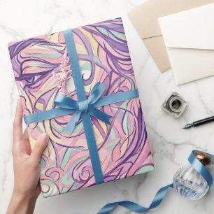 Abstraktes Porträt Pastell Weiche Tinte Verpackung Geschenkpapier
