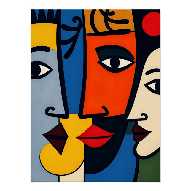 Abstraktes Porträt Poster (Vorderseite)