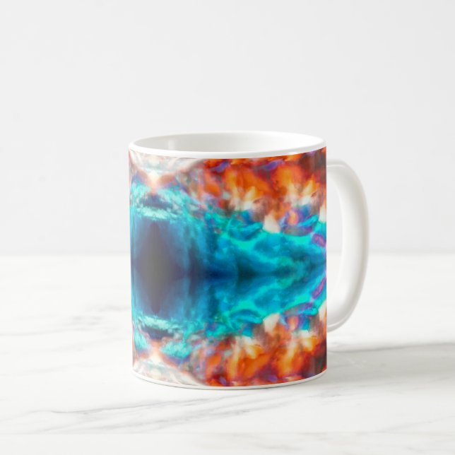 Abstraktes psychedelisches Muster Kaffeetasse (VorderseiteRechts)
