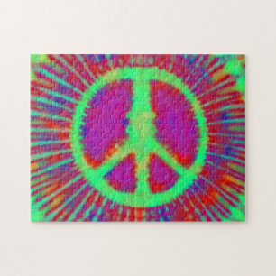 Abstraktes psychedelisches Tie-Dye-Friedenszeichen