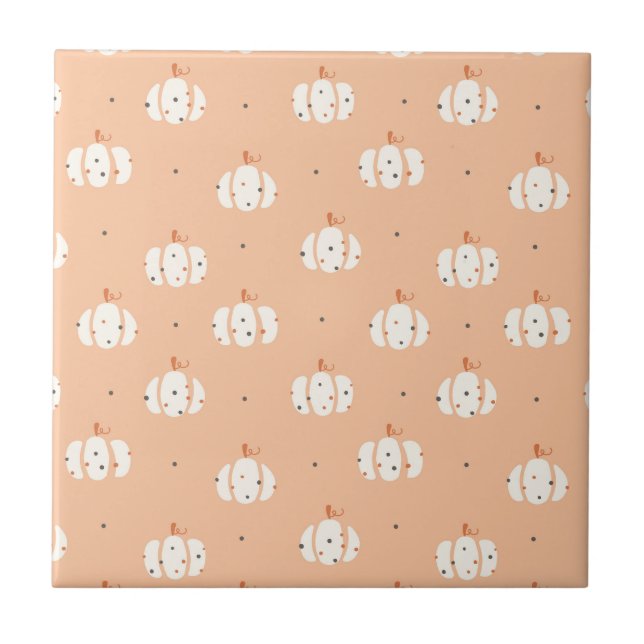 Abstraktes Pumpkin-Muster Keramik Tile Fliese (Vorderseite)