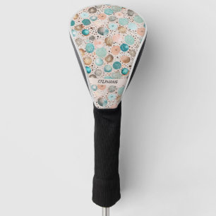 Abstraktes Punktmuster in Türkis, Rosa Golf Headcover