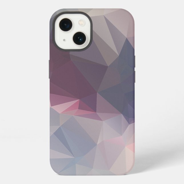 Abstraktes Pyramidenmuster-Design in Rosa und Grau iPhone Hülle (Rückseite)