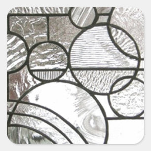 Abstraktes Quadrat aus Hartglas Quadratischer Aufkleber