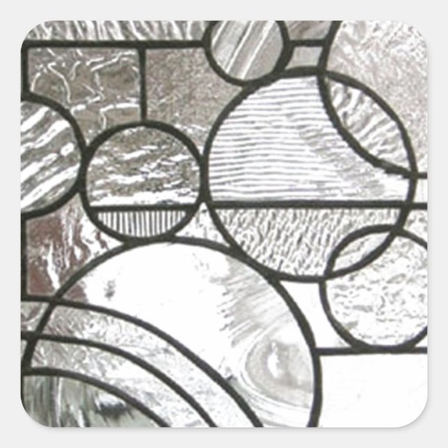 Abstraktes Quadrat aus Hartglas Quadratischer Aufkleber (Vorderseite)